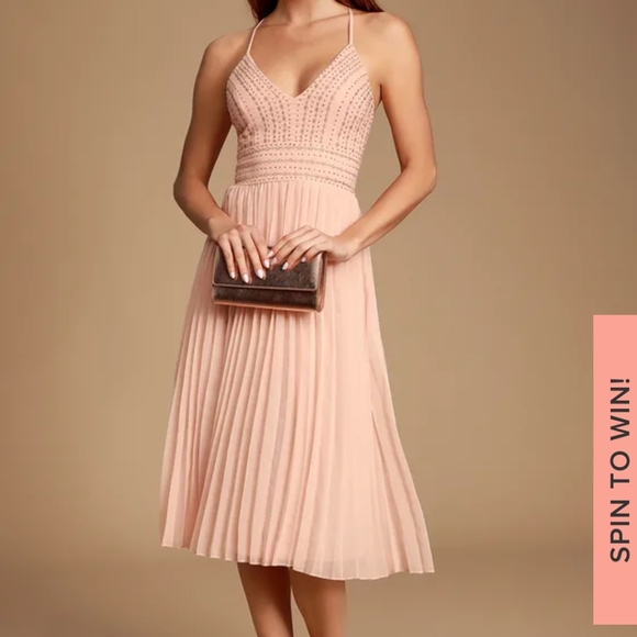 midi dress blush pink